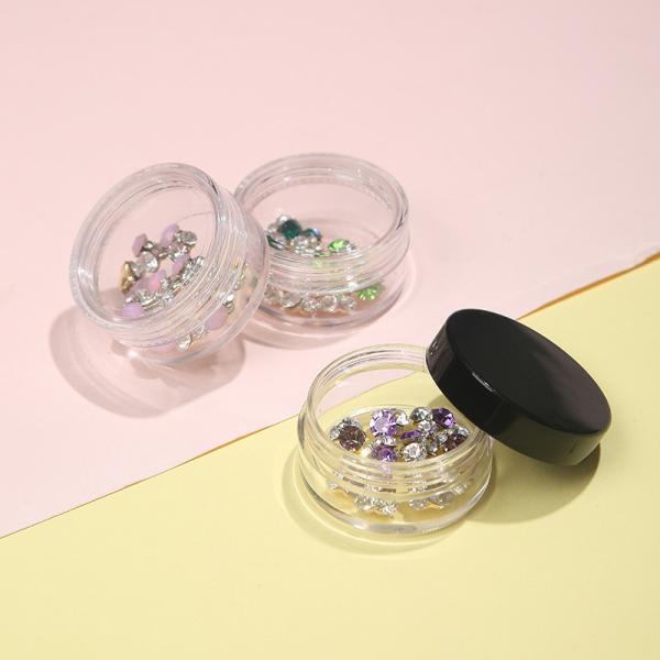 Acrylic 5g 10g 15g 20g 30g Clear Loose Powder Jar Container with Black Lid