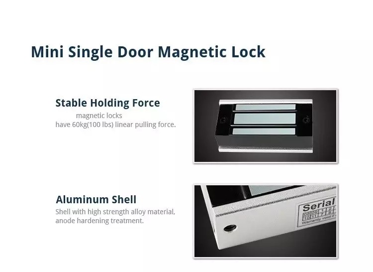 Magnetic Induction 60KG DC 12V Frameless Glass Door Locks