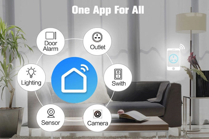White PC ABS 16A Smart Wifi Plug Socket With CE RoHS Certification