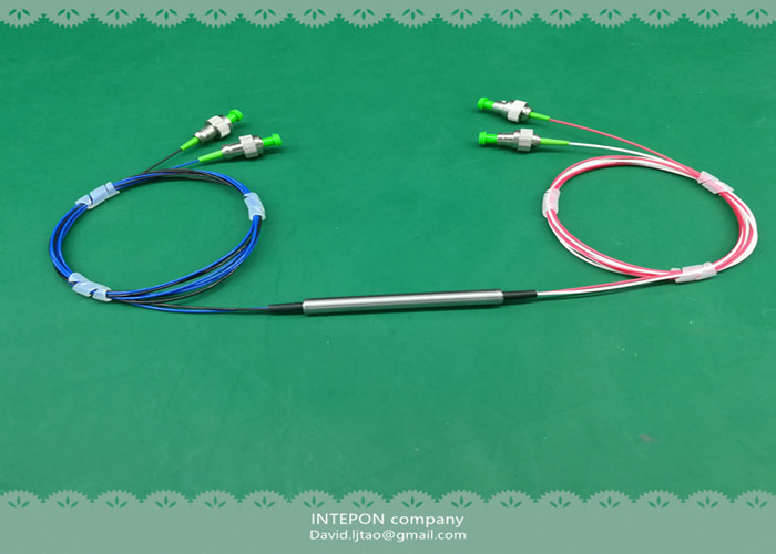 Fiber optic circulator, 1550nm, 4 ports, 1.2dB insertion loss, 5.5x60mm, FC/APC connector.