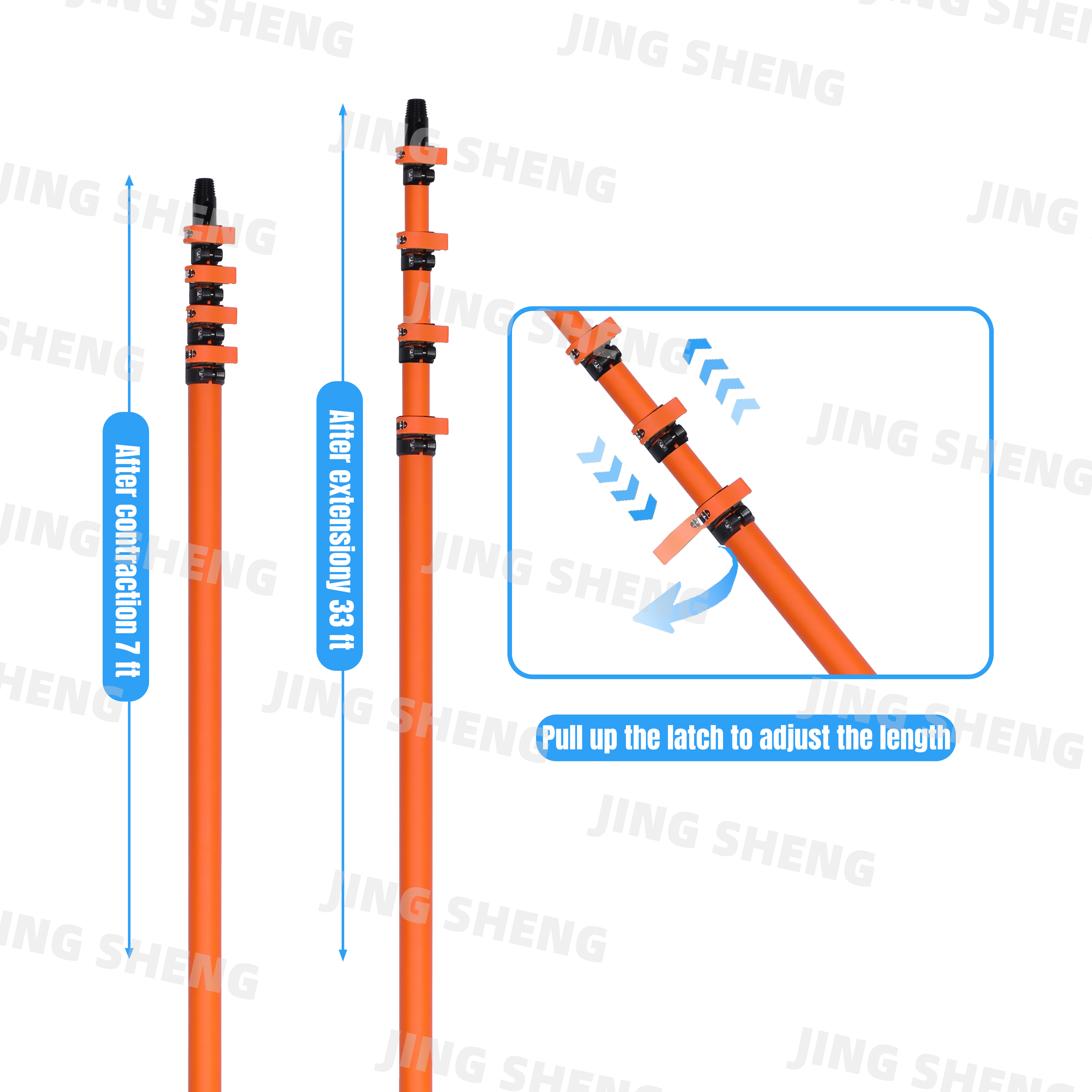 40ft Fiberglass Window Cleaning Pole Factory Workshop High Window Cleaning OEM