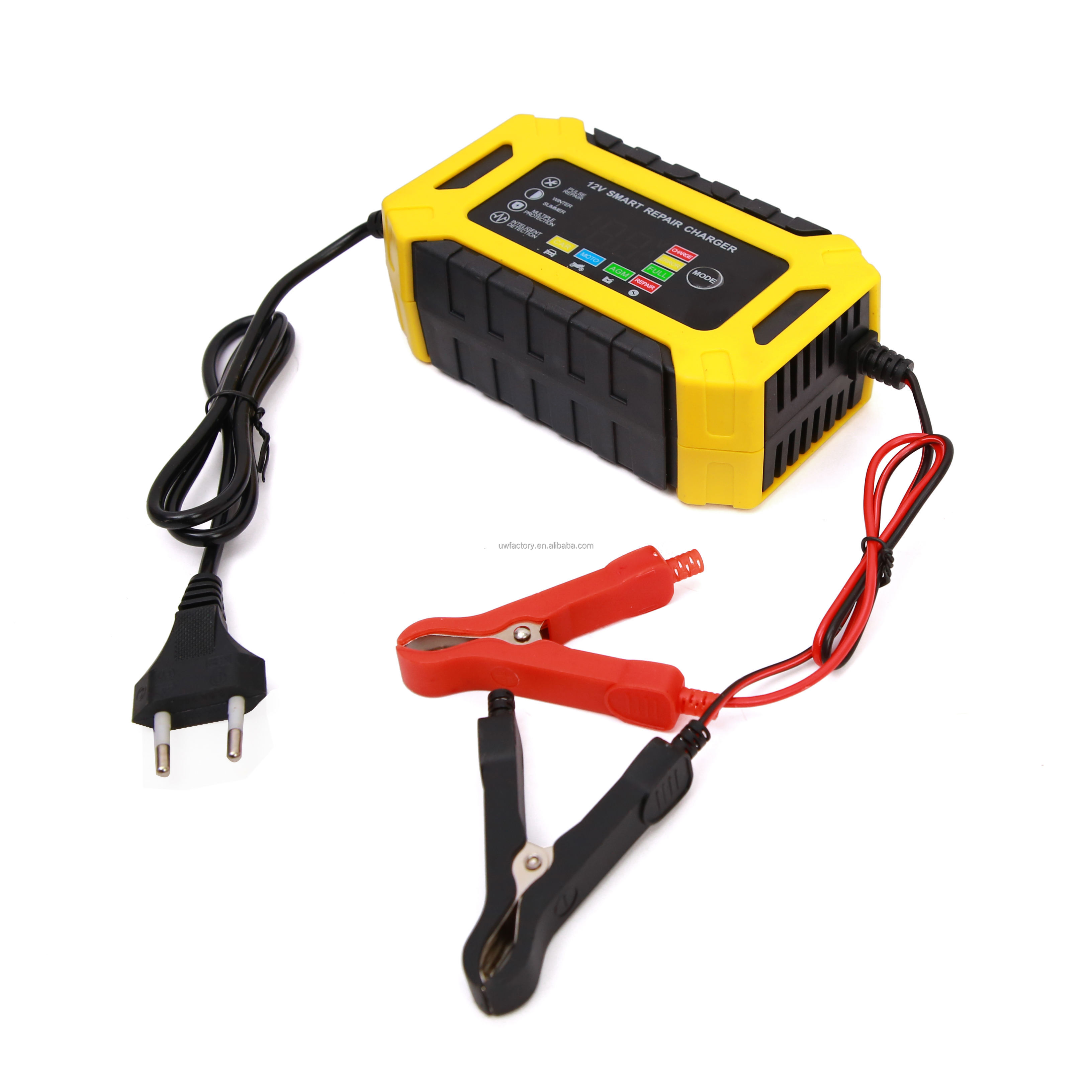 Intelligent 12V 6A/24V 6A Car Battery Charger with Current Protection and Low Tension Protection Connector Pulse Repair