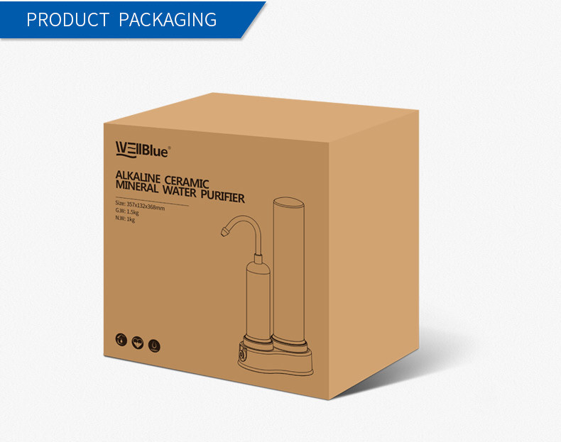 SS304 Housing Mineral Countertop Kitchen Water Filter For Remove Chloride