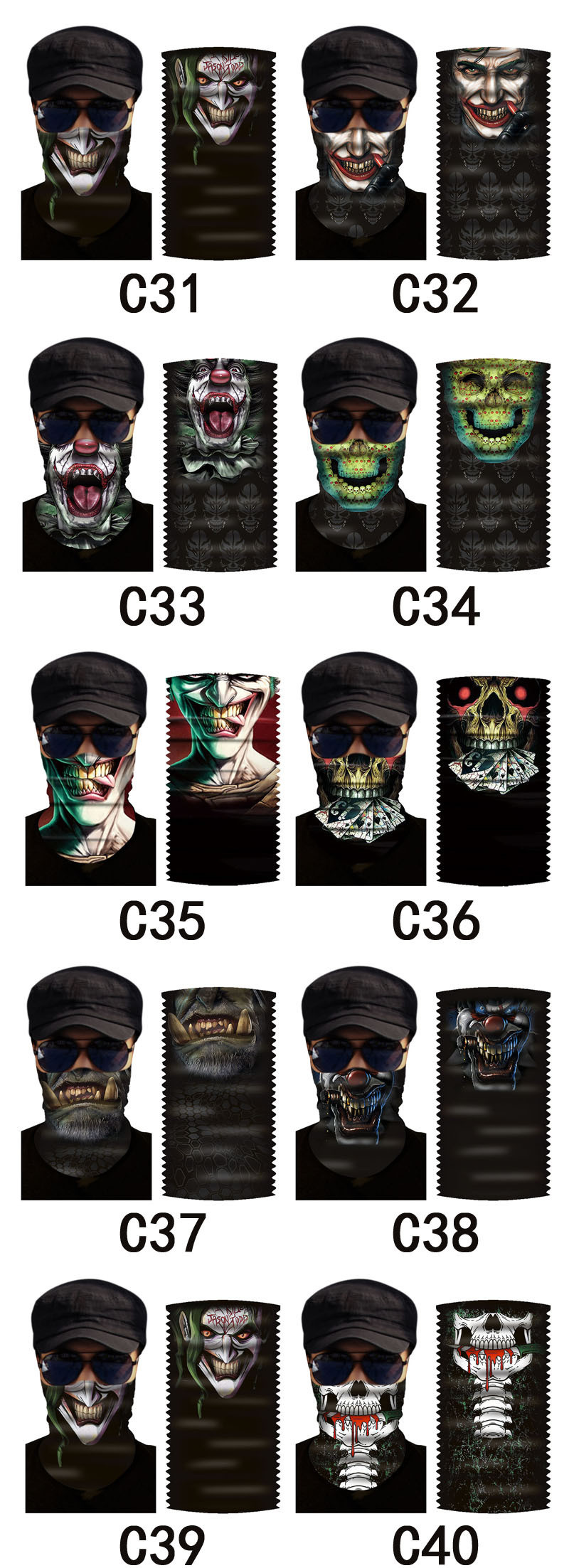 Blue Sublimation Biking Polyester Multifunctional Bandanas