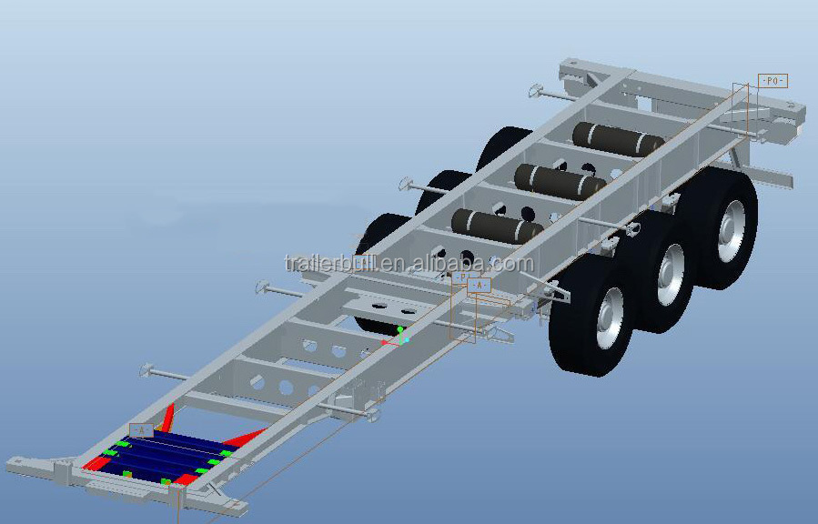 Max Payload of 40T Semi-Trailer for Terminal Container Chassis