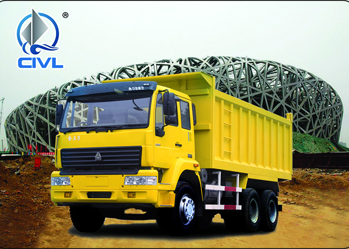 Dumper Sinotruck Howo SWZ 6 X 4 Heavy Dump Truck 12.00R20 Radial Tire Co - Driver 50km/H Yellow