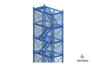  Closed Type 4m*2m*2m Steel Ladder Cage Q235 Steel Industrial Ladders Manufactures