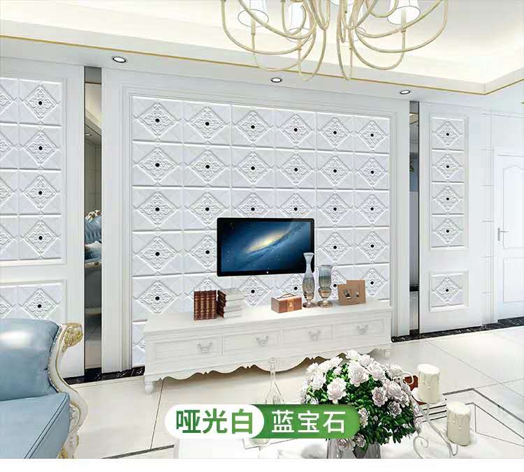 Soft Packages Design 3D Foam Wallpaper Gold Wall Paper DIY Self-Adhesive Wall Stickers Wall Panels 10mm Thickness
