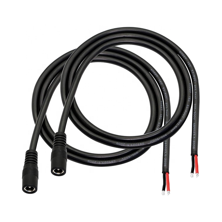 CUSTOM DC Supply Input Jack 2.1x5.5mm Male Female Socket Barrel Connector to Open DC Pigtail Power Cable