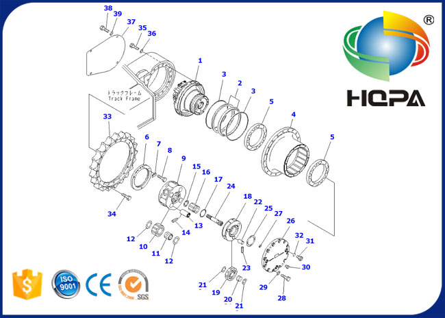 708-8F-00211KT 708-8F-00211 Travel Motor Seal Kit for Komatsu PC200-7 PC210-7