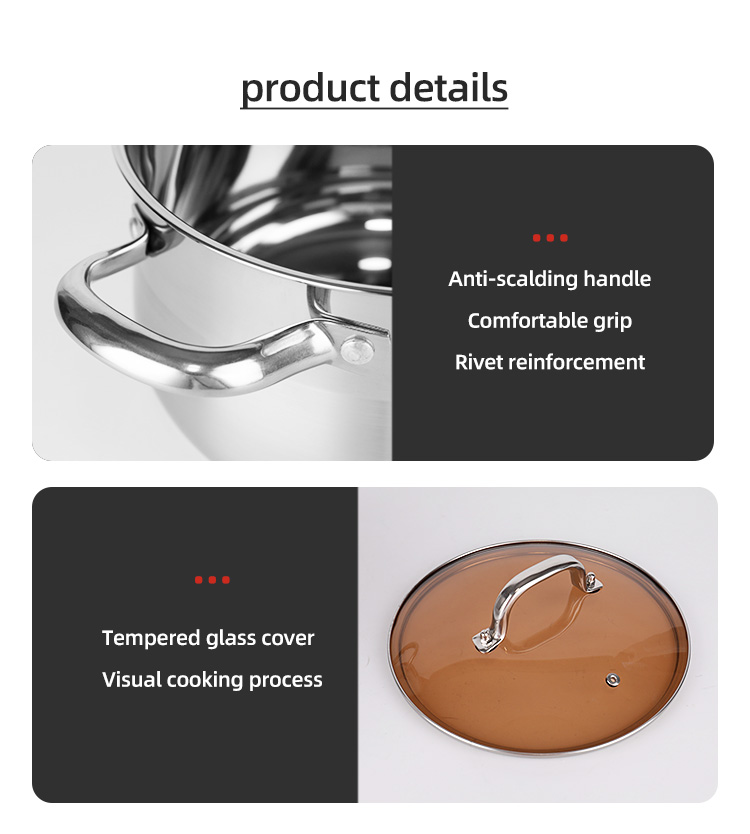 Hot Selling Cookware Set Kitchen Cookware 304 Stainless Steel Double Layer Soup Steamer Pot Ollas Cooking Pot Set
