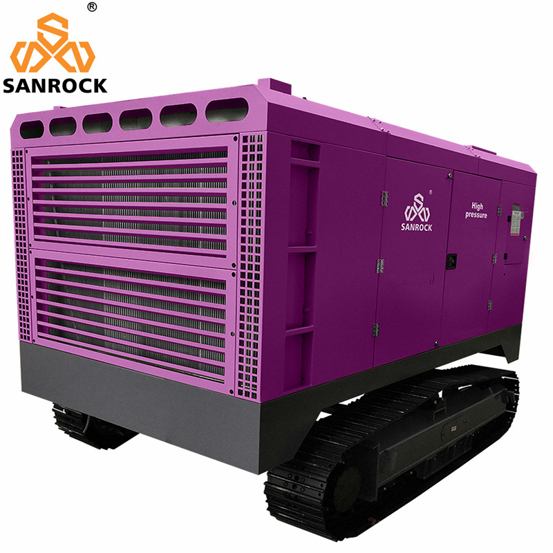 Crawler Screw Air Compressor Machine Mining Diesel Engine Rotary Screw Air Compressor