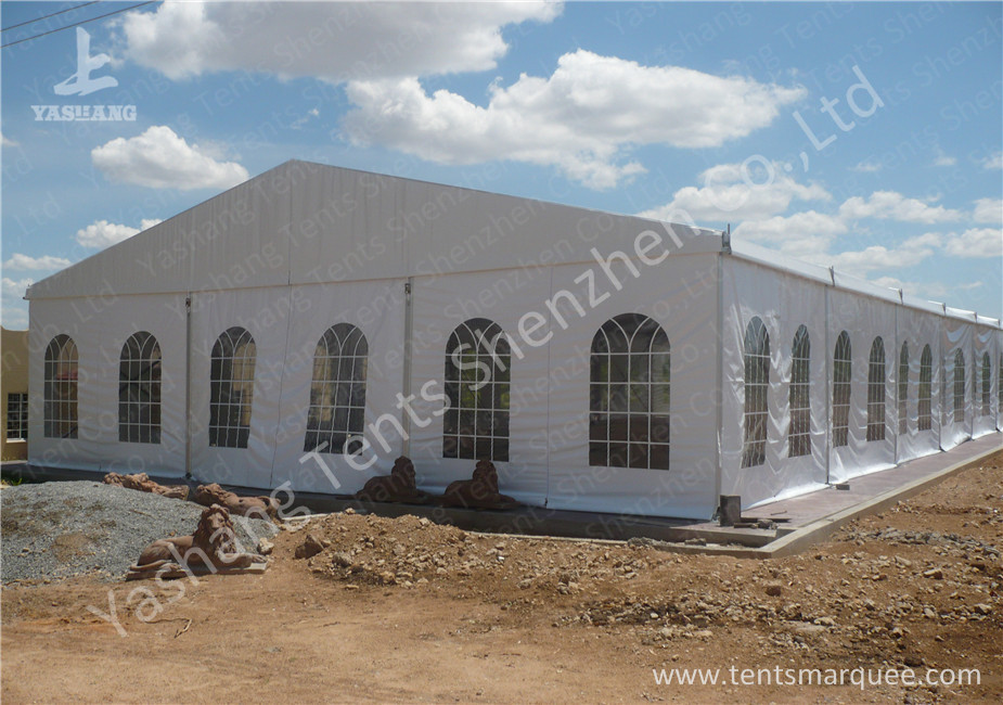 Transparent PVC Windows Hard Aluminium Frame Tents , metal frame tent 15m by 30m