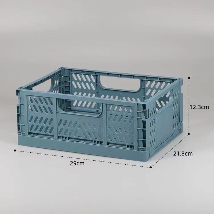 Convenient Mesh Plastic Crates for Office Desk Stackable and Blue NO Foldable Design