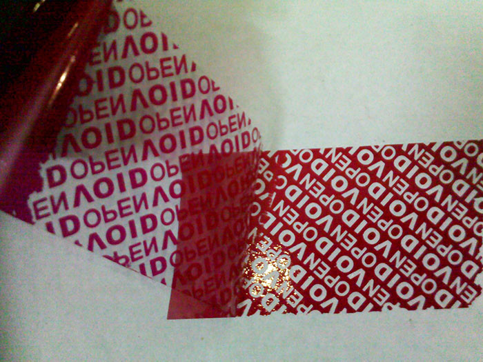 Tamper-evident security anti-counterfeit seal tape for carton package