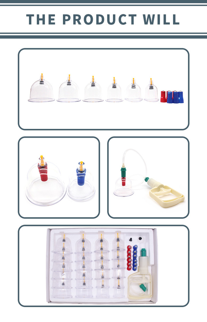 Plastic Therapy Hijama Cupping Set Big Size Vacuum Suction Tools