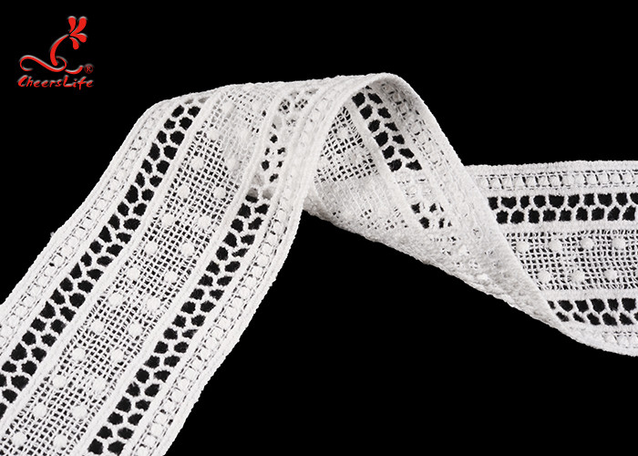5.2cm Width Water Soluble Lace Trimming For Straight Skirt Tail Design