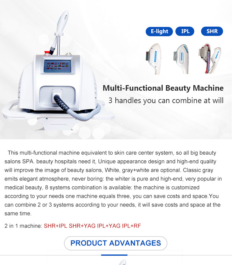 LCD Skin Rejuvenation Shr Hair Removal Machine Two Handpiece