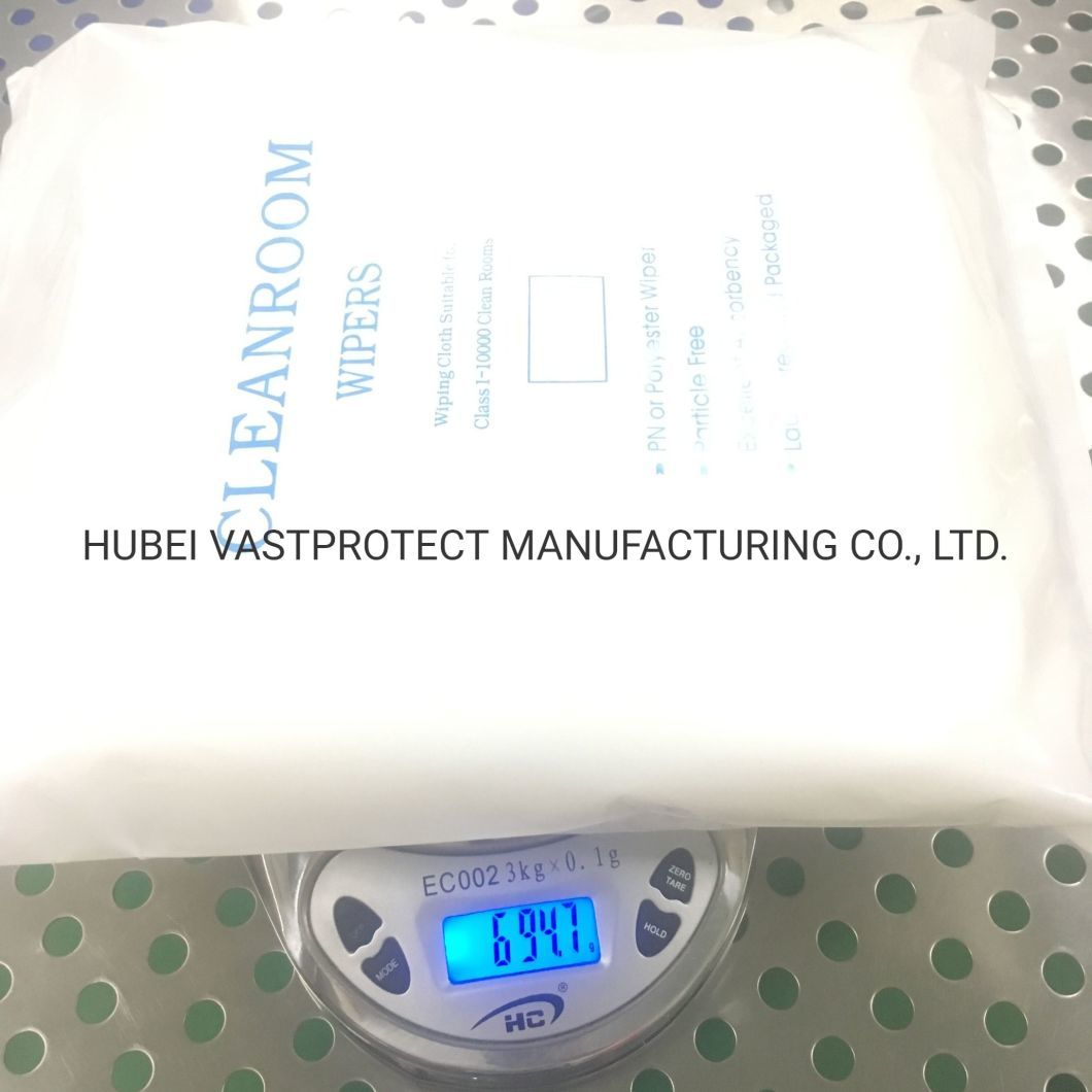 Lint Free 100% Polyester Microfiber Cleanroom Wipers for Optical Lens