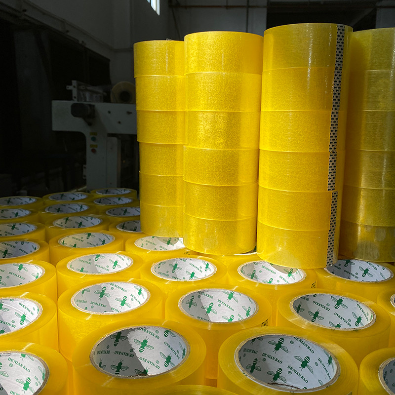 Clear / Transparent Yellowish BOPP Adhesive Packing Tape For Carton Box