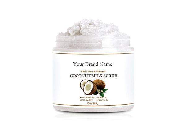 Anti Aging Moisturizing Body Scrub , Whitening Exfoliator Organic Coconut Milk