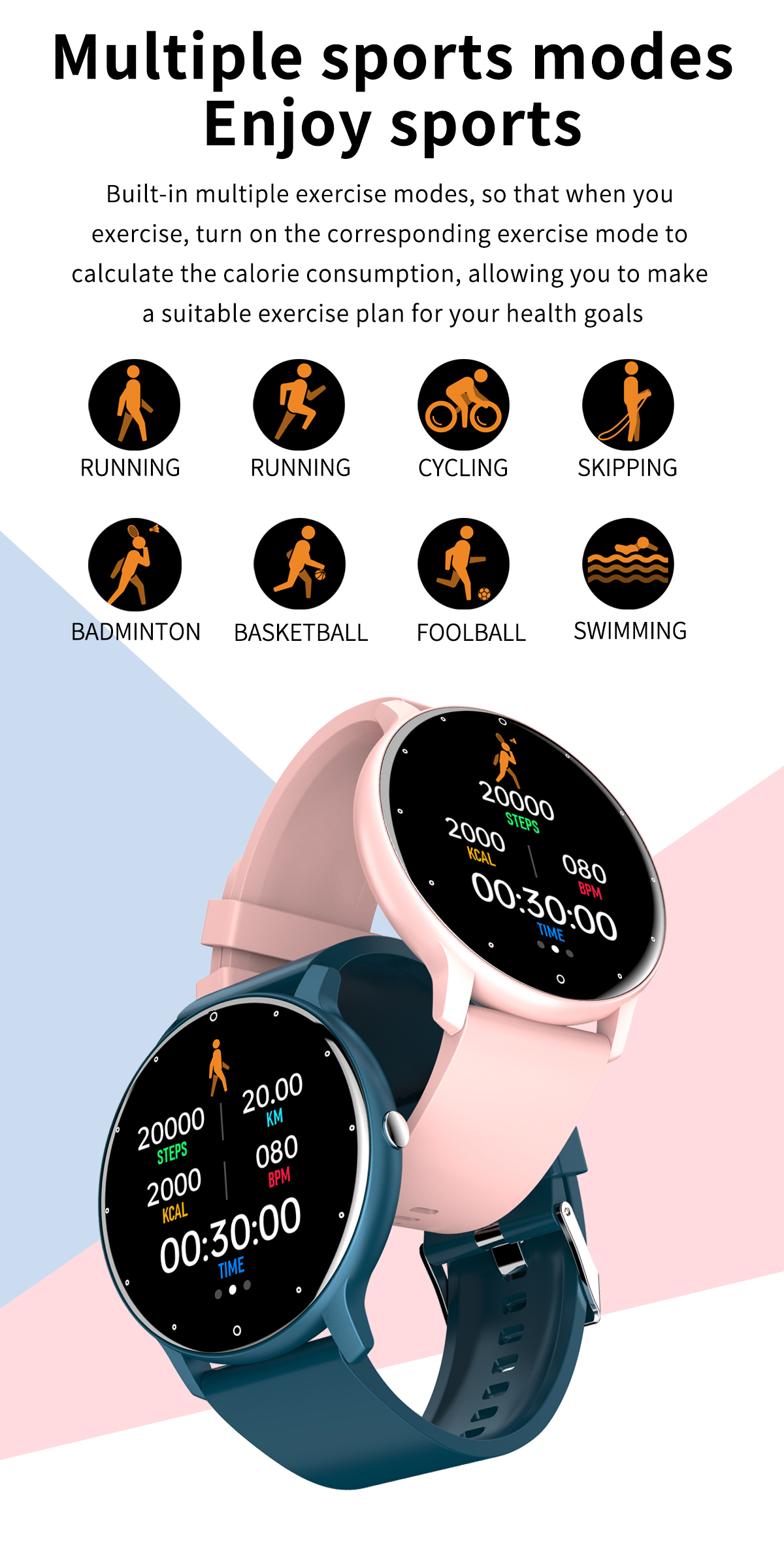 1.28inch IPS 240*240 Full Touch Smartwatch Exercise Sleep Monitoring