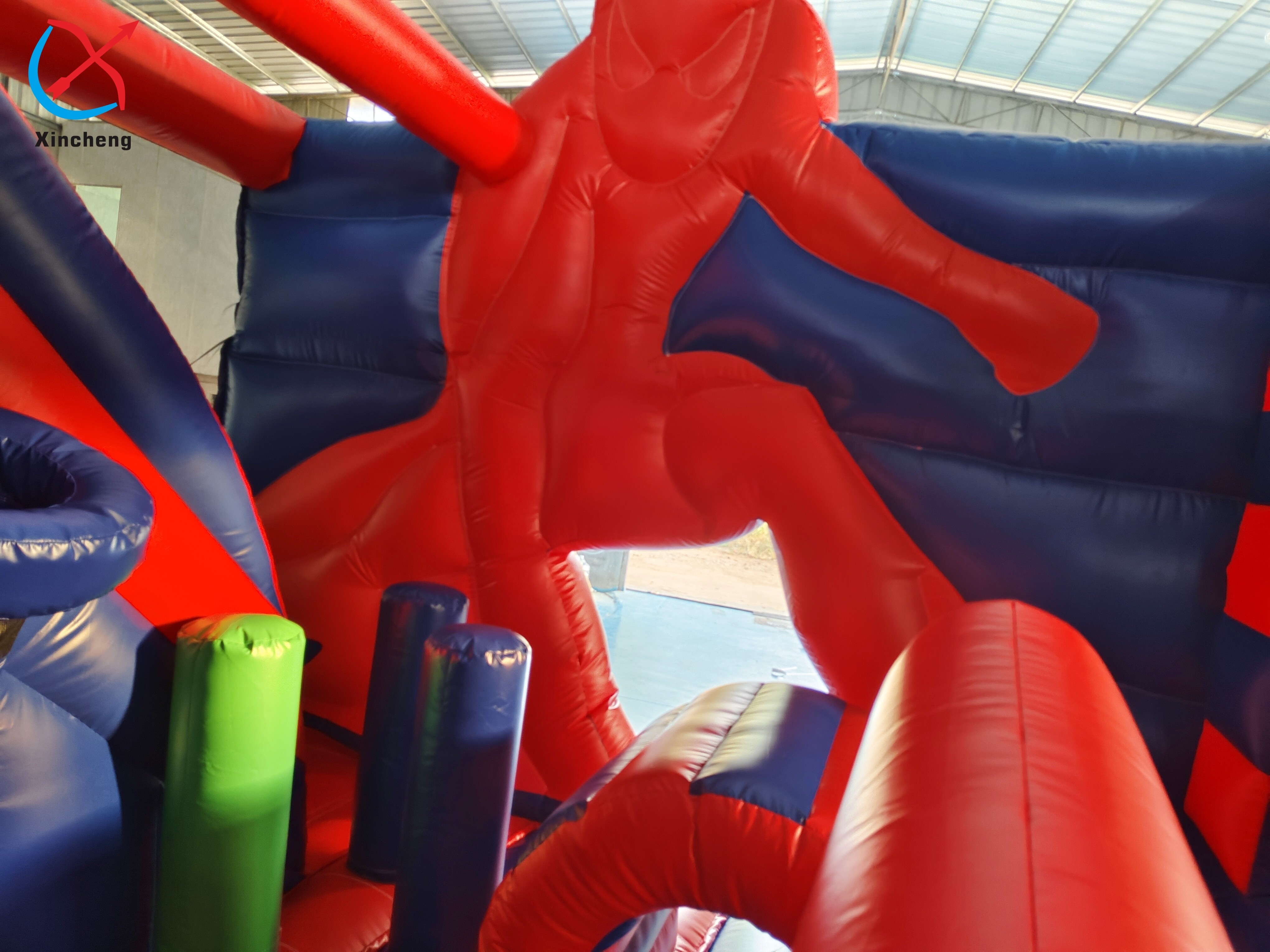 Inflatable Combo Castle Spiderman Bouncy House With Slide