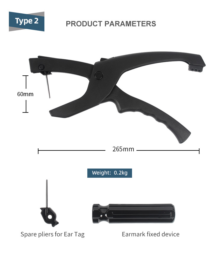 Cattle Farms Precise Black Ear Tag Applicator with Hard Steel Pin