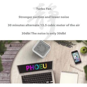 Mini purifier and air sterilizer with UVC LED disinfection and active carbon PM2