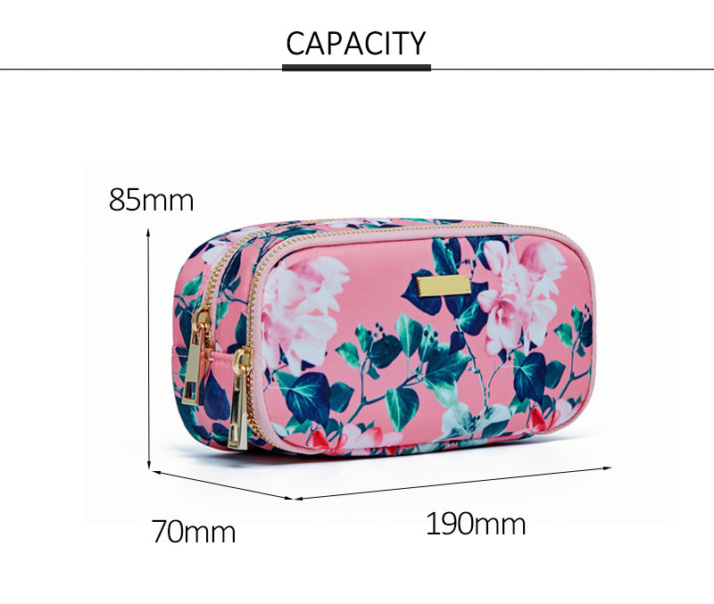 Wholesale Custom Vintage Floral Printed Waterproof Wash Cosmetic Bag