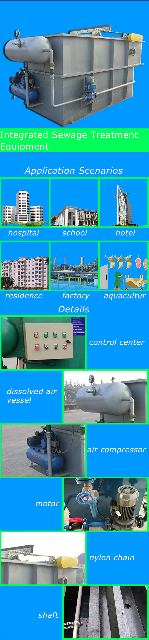 Integrative Daf Waste Water Treatment High Affection Dissolved Air Flotation Machine