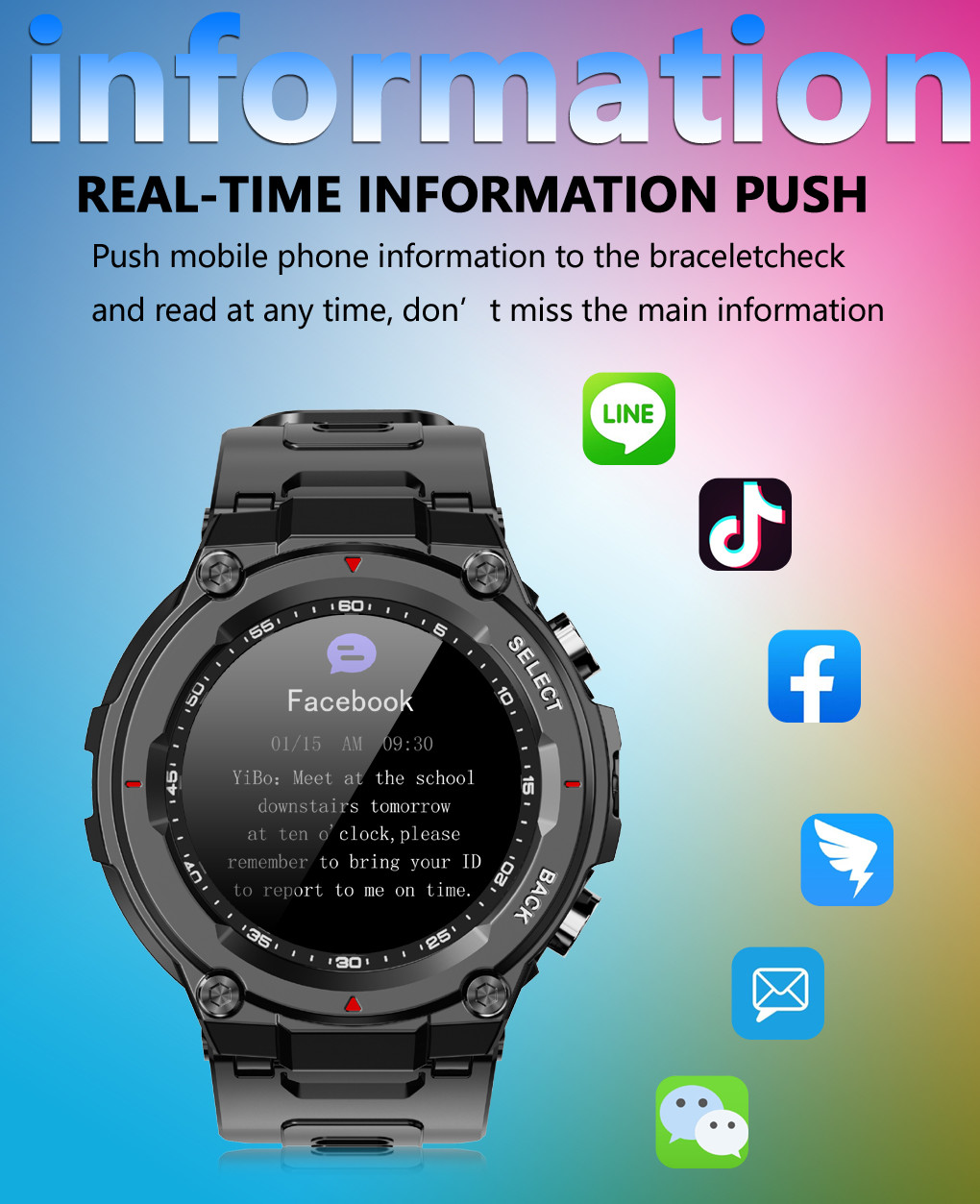 Waterproof IP68 Blood Pressure Smart Watch Fitness Tracker Multilingual Q998k