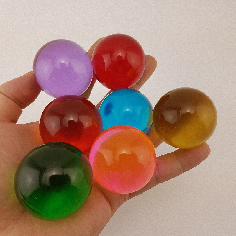 clear transparency colored acrylic ball contact juggling ball