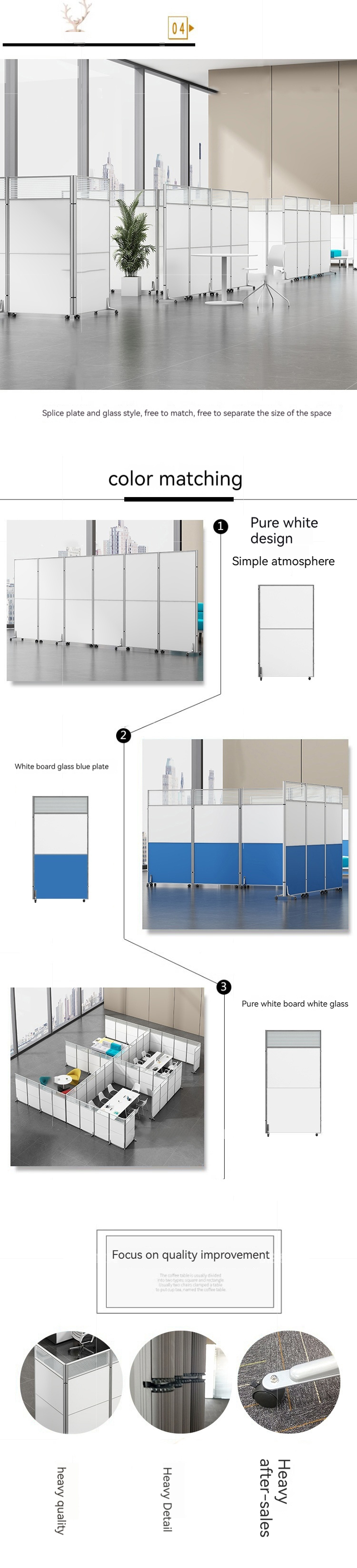 Park Functionality Wear-Resistant Folding Sliding Partition Wall for Customized Office