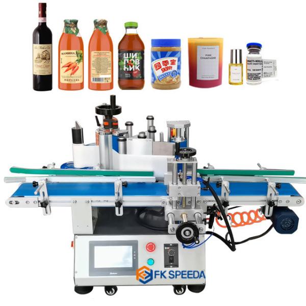 Bench Top Round Glass Jar Cans Wine Bottle Sticker Labeling Machine for
