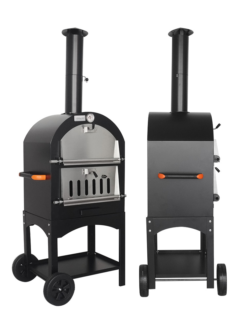 Outdoor Courtyard Charcoal Oven for Baking Pizza Portable and 30.5*30.5cm Stone Size
