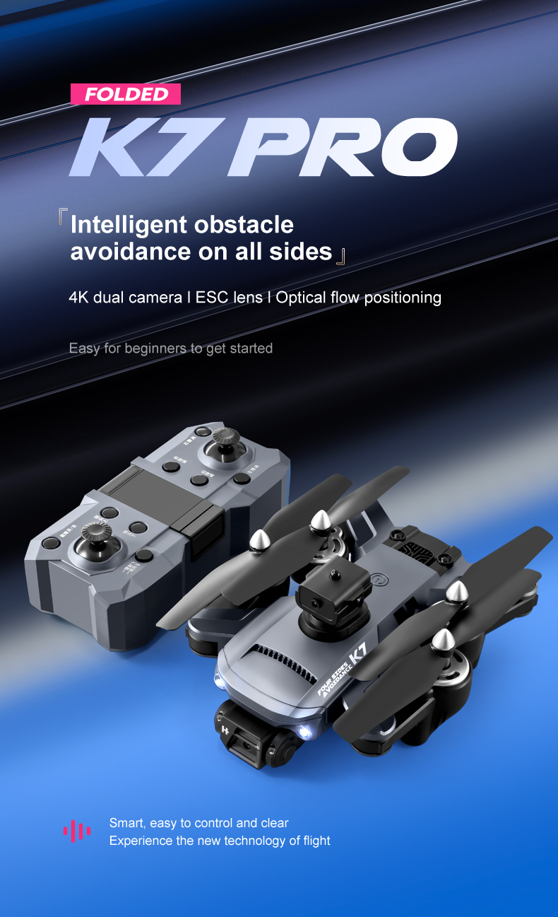 Smart GPS Optical Flow Quadcopter Drone with Obstacle Avoidance and Image Transmission Distance of 200M