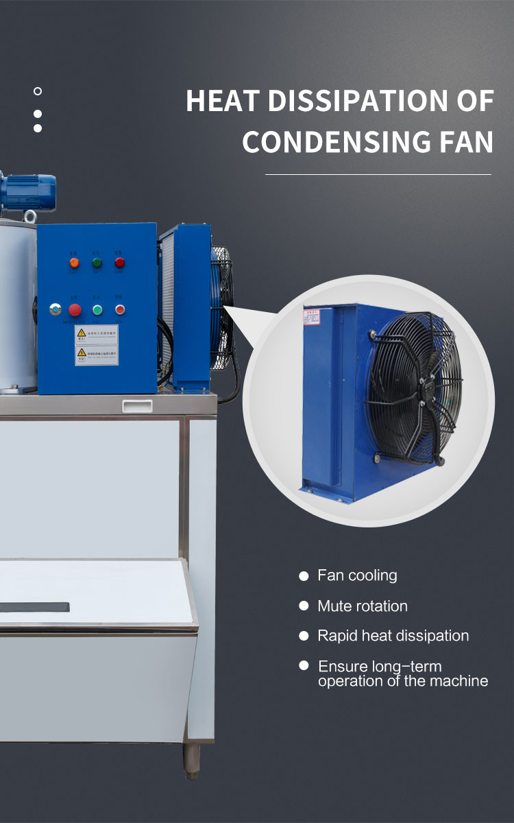 500KG/24H Ice Flake Making Machine Air Cooling Commercial Block Ice Snow Cone Machine