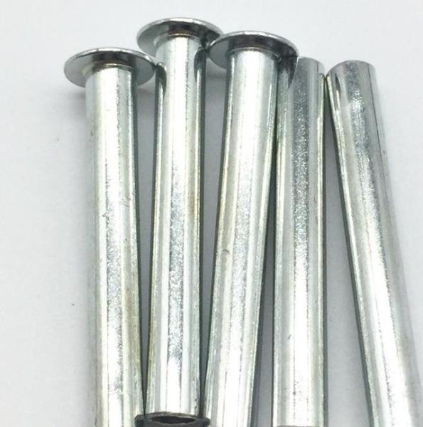 Semi Hollow Oval Head Iron Rivet Metal Single Side Industrial White Galvanized