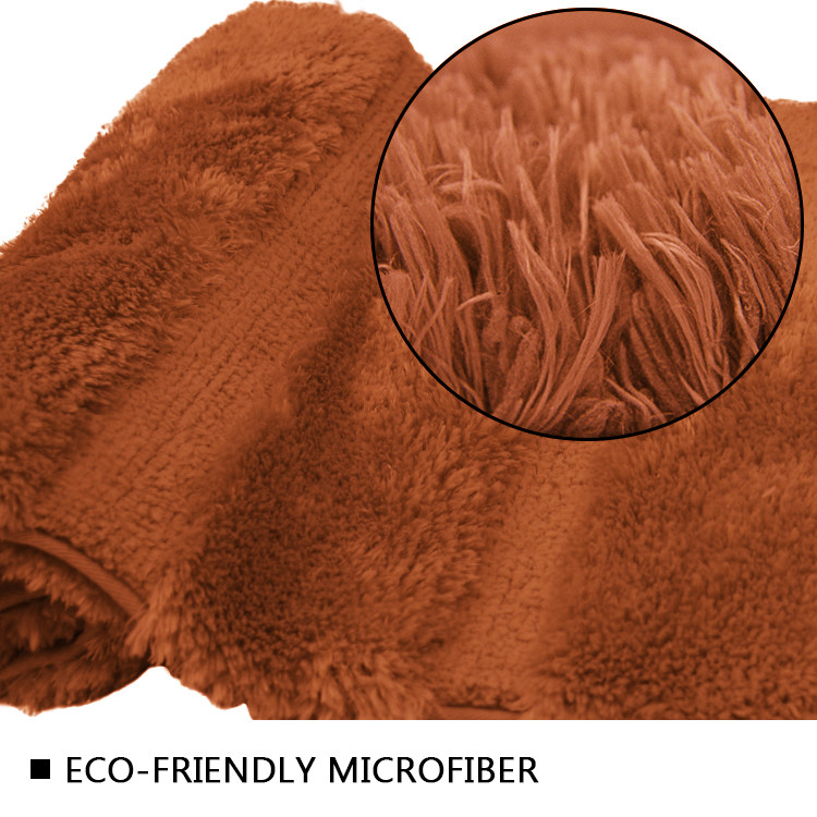 Orange Color Shaggy Washable Rubber Backed Bath Mat