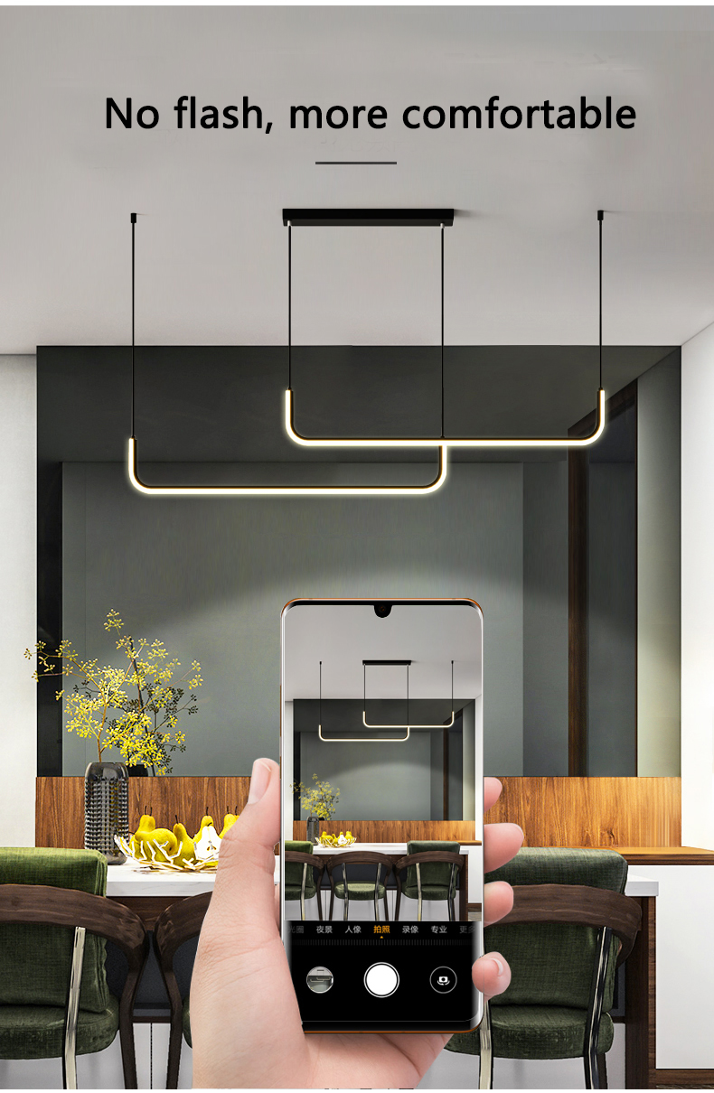 Modern Kitchen Island Chandelier Living Room Black minimalist designer Chandelier (WH-MI-398)