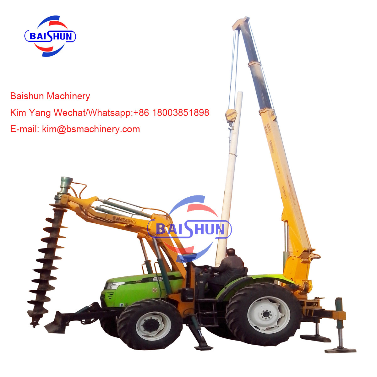 Custom Made Tractor Post Hole Borer , Large Post Hole Digger For Kubota Tractor