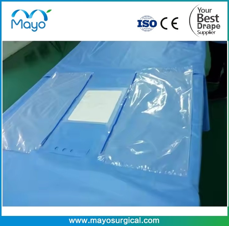 Reinforced Material Surgical Cardiac Drape For Cardiovascular Surgeries