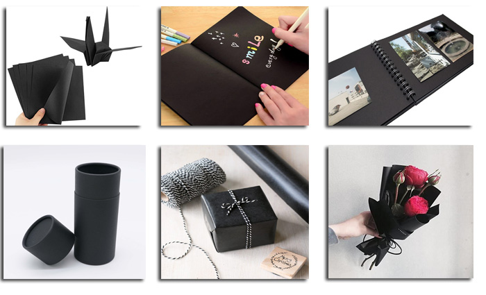 Size Custom 150gsm Solid Black Kraft Paper For Packaging And Wrapping