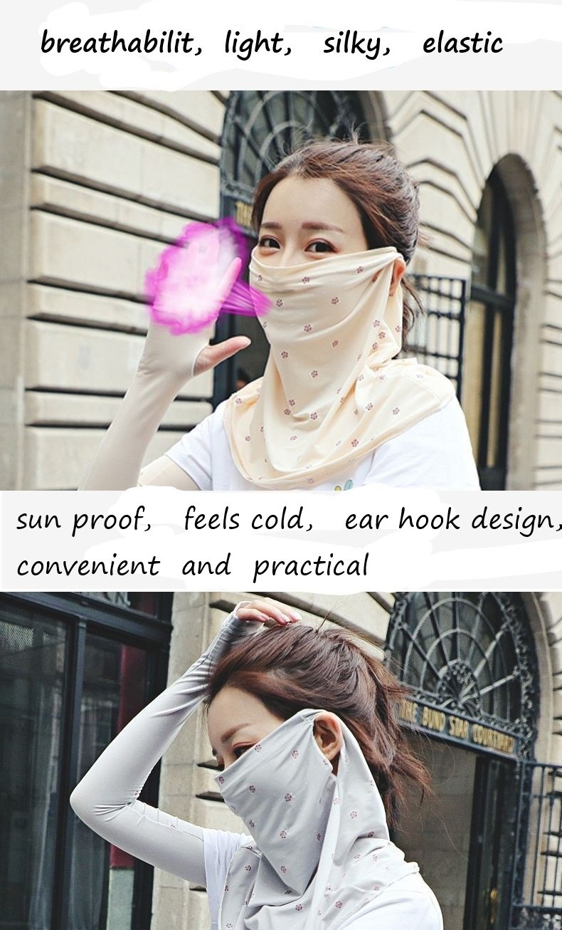 Women's Neck Protection Cloth Face Mask Reuseable For Riding / Decorating