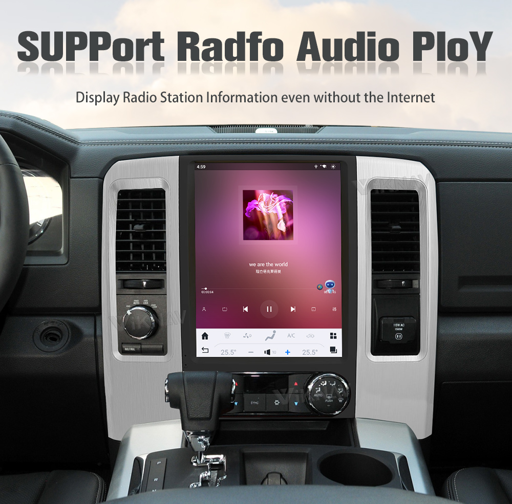 12.1 inch Head Unit For 2008-2011 Dodge Ram GPS Navigation Multimedia player Touch Screen Support Wireless Carplay