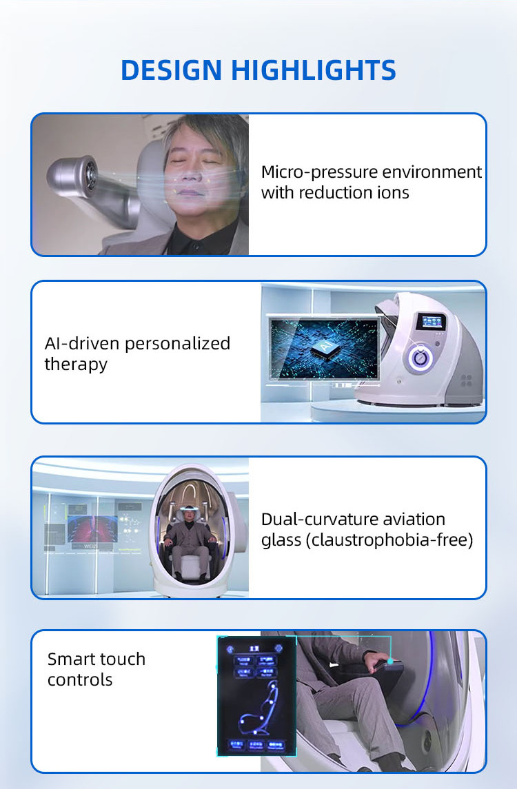 Intelligent Sitting Hyperbaric Chamber Micro Pressure Ion Chamber 1.3ATA For Home