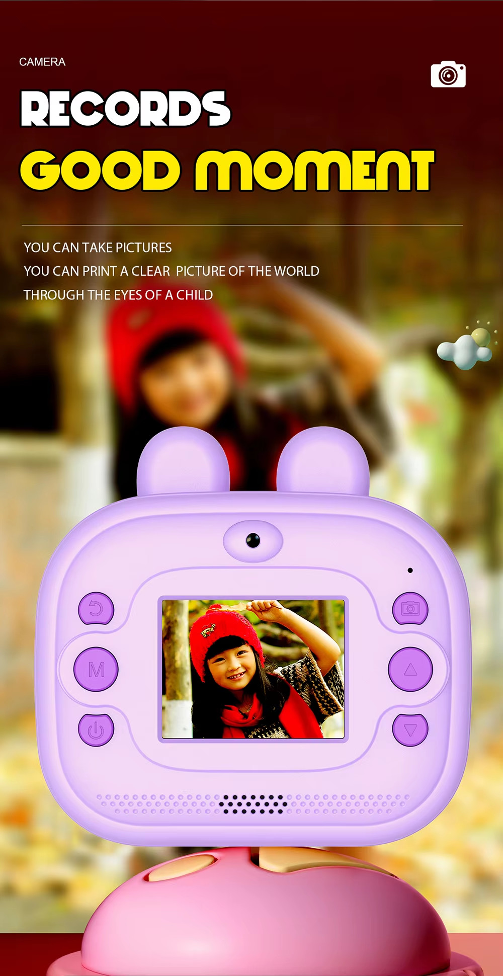 Q9 Kid Camera Filter Thermal Printing Instant Digital Video Toy Imaging
