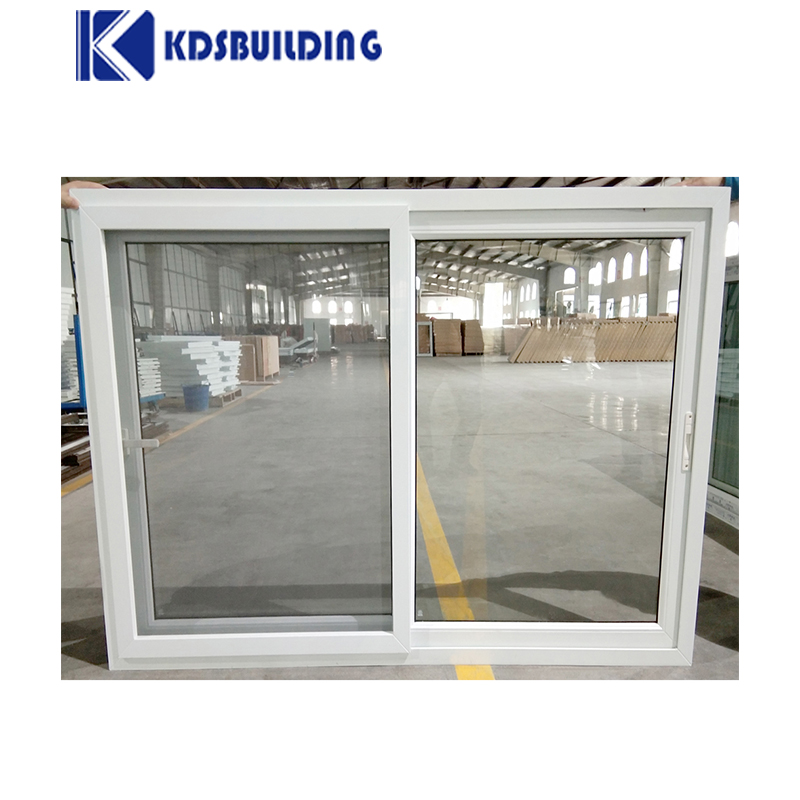 Windproof Hurricane Mirror Insulated Fix Glass 2 Track Pvc Windows White Frame And Doors Slide Window