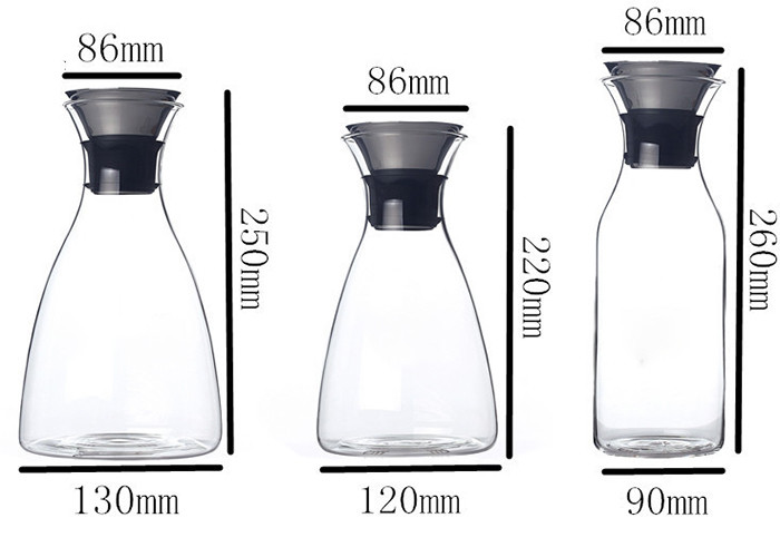 Heat Resistant Pyrex Clear Glass Water Pitcher , Glass Fruit Infusion Pitcher